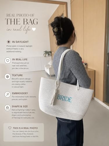 Bolso tote novia para boda y luna de miel miniatura 4