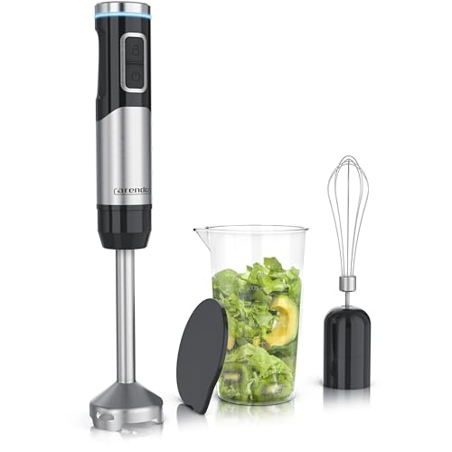 Arendo - Stabmixer kabellos - 200 Watt – mit Akku - Edelstahl Handmixer – Pürierstab – Schneebesen – Messbecher – stufenlose Geschwindigkeit – Tastensperre - Set