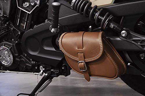 ends cuoio Leather Swingarm Bag Compatible with all 2015-2025 Scout and Scout Bobber, 2025 Scout 101, 2025 Scout Classic 2025 Sport scout, 2025 Super Scout (Desert Tan)