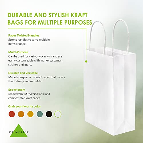 Small White Paper Bags - 6X3X9 Inch 400 Pack Kraft Shopping Bags With Handles, Craft Totes For Boutiques, Gifts, Small Business, Retail Stores, Birthday Parties, Restaurants, Take Out, Merchandise Bulk #TOP1