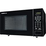 SHARP Black Carousel 1.1 Cu. Ft. 1000W Countertop Microwave Oven (ISTA 6 Packaging), Cubic Foot, 1000 Watts