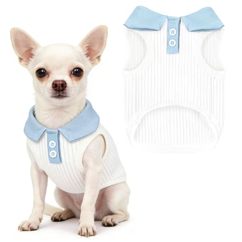AXIIJGL Dog Tshirts for Small Dogs Polo Shirt Stretchy Dog T Shirt Breathable Dogs Cooling Vest Sweatshirts Girl Boy Puppy Dachshund French Bulldog Frenchie Chihuahua Pet Clothes