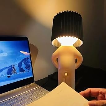 VERENIX Turn That Switch ON Funny Little Shy Man Boy Desk Bedside Table Lamp Naughty Creative Night Light Novelty Gag Home Decoration White Elephant Gifts Black