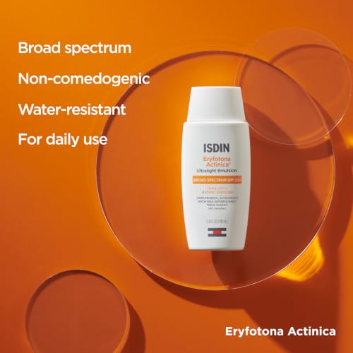 Image of ISDIN Eryfotona Actinica Mineral Face Sunscreen SPF 50+, No White Cast | 100% Mineral UV Filters, Zinc Oxide, Suitable for Sensitive Skin, Non-comedogenic, Dermatologist Recommended