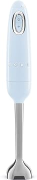 SMEG Handheld Immersion Blender 5 Speeds with Turbo Boost Stainless Steel Blades Nonslip Ergonomic Handle HBF11PBUS Pastel Blue