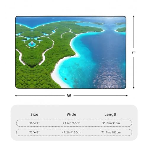Tapis de sol flanelle HYTTER île océan 182x121cm absorbant