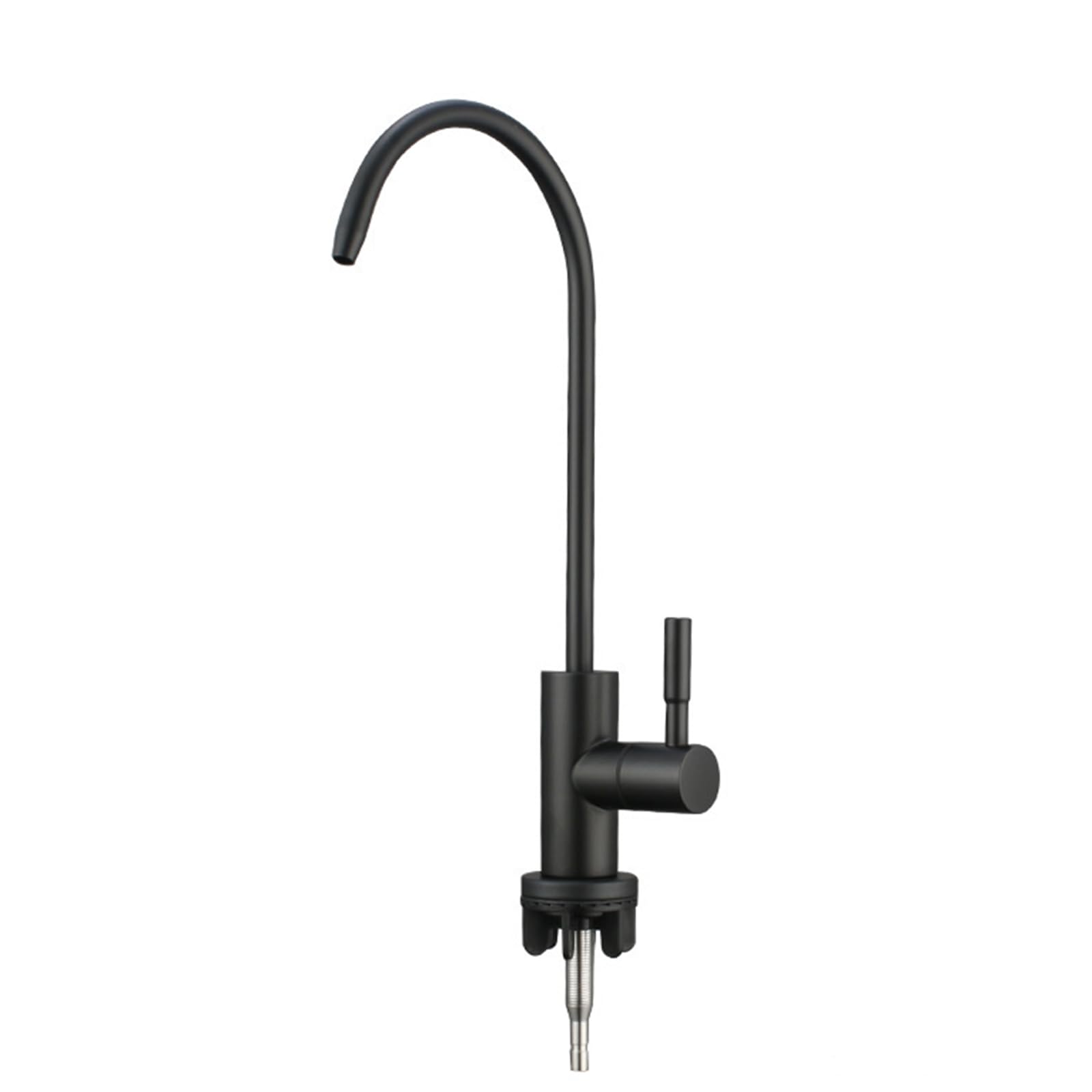 Faucet Swan Neck Kitchen Sink Faucet with Drinking Water Filter Single Cold Black Tap