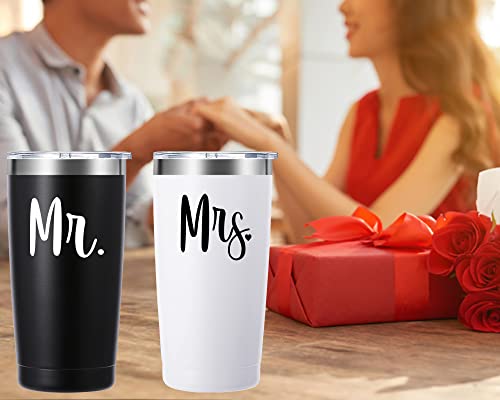 Merfefe Mr And Mrs 20Oz Tumbler Gifts.couple Engagement Bridal Shower Gifts.gifts For Newlyweds Anniversary Wedding Groom To Be Bride To Be Newly Engaged Husband & Wife.(Black/White) #TOP3