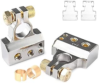 MNJ Motor Car Battery Terminal Connectors Kit - 2/4/8/10 AWG Positive Negative Battery
