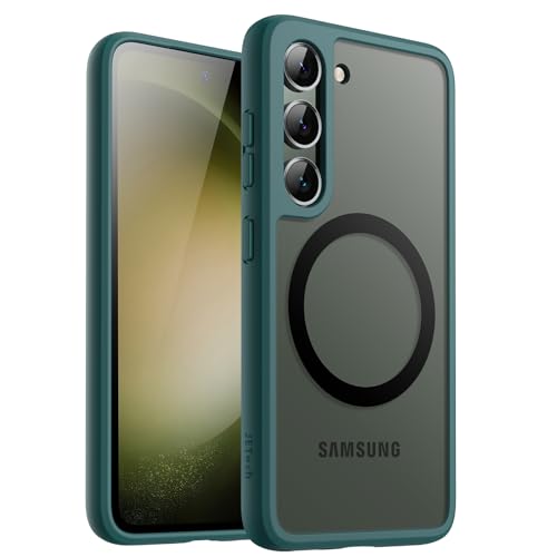 Image of JETech Magnetic Cover Case for Samsung Galaxy S23 5G 6.1-Inch, Compatible with MagSafe, Translucent Matte Back Shockproof Phone Cover (Midnight Green)