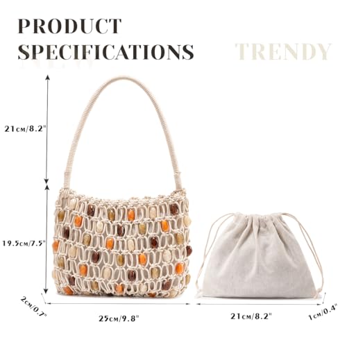 Bolso de hombro de crochet Boho para mujer colorido miniatura 4