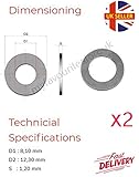 2 x M8 Aluminium Dichtungsringe metrisch Ölablassring blank flach 3,20 x 8,20 x 1,20