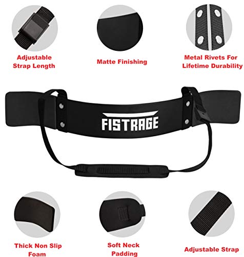 Fistrage Arm Blaster Biceps Curl Support For Bodybuilding & Weight Lifting - Well Balanced Support With Adjustable Strap For Strength & Muscle Gains Heavy Duty (Black) #TOP2