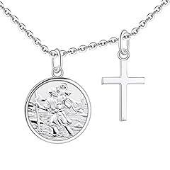 Tiny Coin with Cross, 18"Chain-Silver