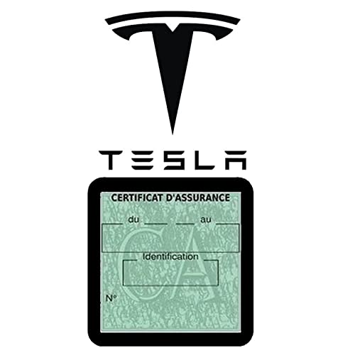 ASSURDHESIFS Vignette Assurance Voiture Compatible avec Tesla Moins 4 Ans Stickers Auto Retro (Noir) Cover