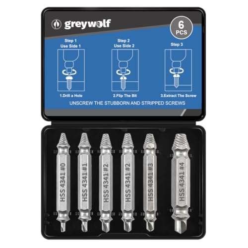 Greywolf 6 pcs Damaged Screw Extractor...