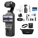 DJI Pack Esencial Osmo Pocket 4 Bundle, cámara para videovlogs de Bolsillo con estabilizador, 1″ CMOS y 4K/240 fps, estabilización de 3 Ejes (Paquete de Accesorios múltiples)