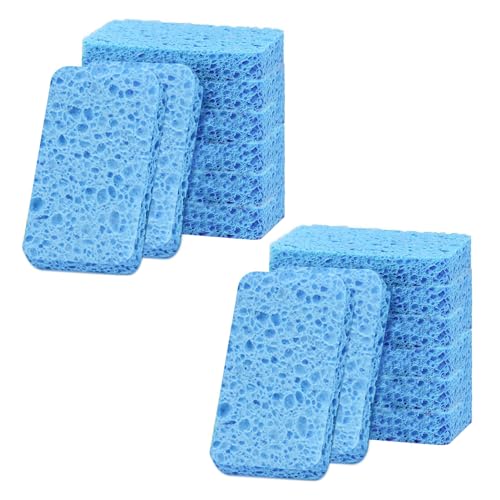 Image of 12 - Pack Non-Scratch Scrub Sponges - Sponges for Dishes and Washing Dishes, Cleaning Sponges for Kitchen Home Bathroom Cars, Funny Cut-Outs DIY for Kids (Blue)