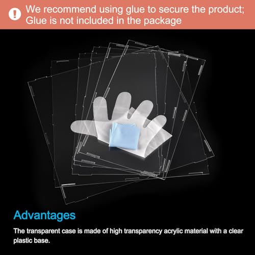 MECCANIXITY Acrylic Display Case Plastic Box Cube Storage Box Clear Assemble Showcase 10.2x10.2x16.1 Inch for Collectibles by MECCANIXITY - Used condition - Image 3