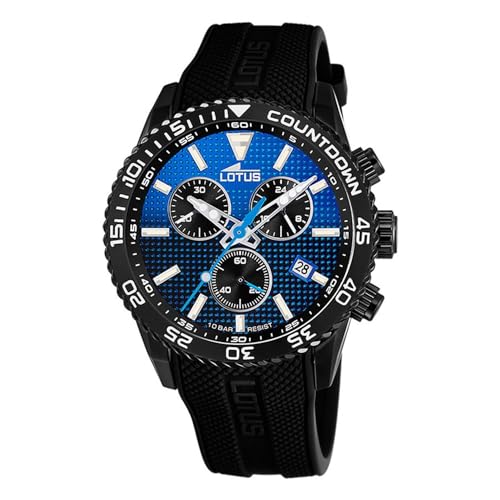Montre Lotus Homme Caoutchouc Noir Étanche pour Sport et Aventures