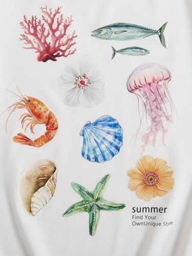 Image of RoseSeek Girl's Graphic Drop Shoulder Star Print Tee Tops Short Sleeve Crew Neck Summer Shirts