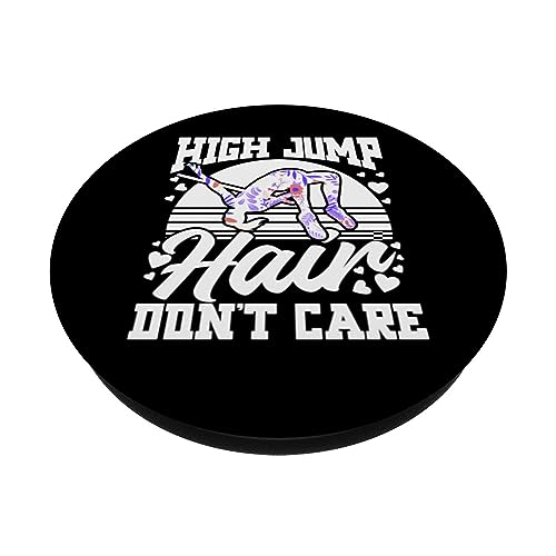 High Jump Hair Don’t Care High Jumping High Jumper Women PopSockets Swappable PopGrip, Black - Image 2
