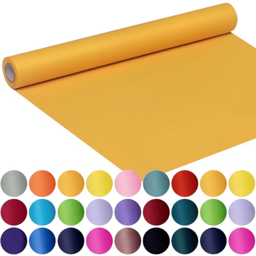 Image of SMART&CASUAL 17.8 inch x 760 inch (63') Orange Kraft Craft Paper Roll for Gift Wrapping Bulletin Board Bouquet Flower Art Packing Parcel Table Covering 80GSM 55LB (Orange, 17.8 inch x 63')
