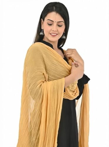 Image of Women's Solid Plain Pure Cotton long Dupatta & Chunnis odhni with pom pom border, 2.25 meter