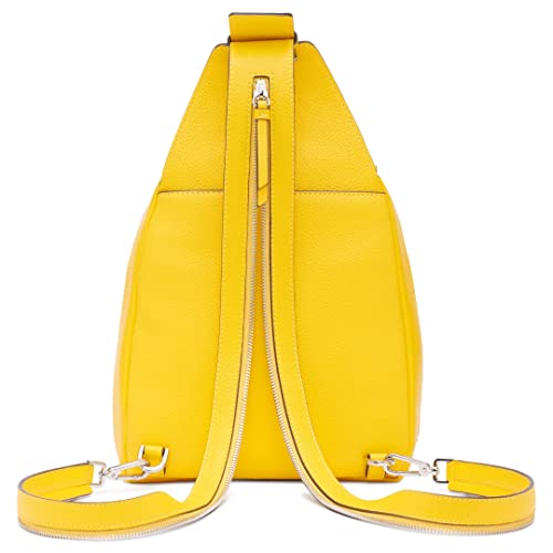 Image of Calvin Klein Women's Myra Backpack for Women - Vegan Leather Convertible Sling Backpack, 2 Pockets, Daffodil, One Size