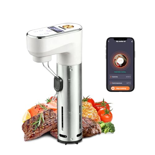 Image of OUTOHOME WiFi Sous Vide Cooker,1300W Sous Vide Precision Machine | IPX7 waterproof ultra quiet unit, fast heating with smart APP timer & exclusive cooking recipes for daily household use