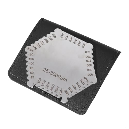 Calibrador de espesor de película húmeda, acero inoxidable de alta precisión 25-3000um con base negra para medición de recubrimiento de pintura
