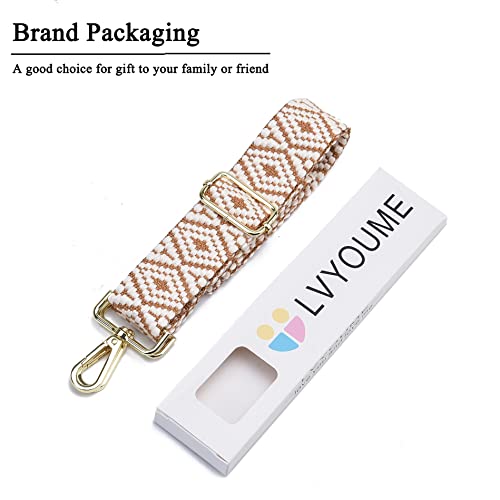 Image of Purse Strap Gold Hardware Replacement Crossbody Bag Strap, Wide Adjustable Shoulder Strap