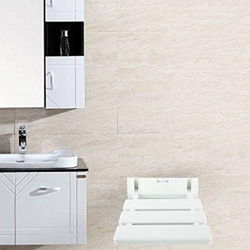 FreeTec Wall Mounted Folding Shower Seat Stool Bathroom Foldable Shower Seating Chair Folding Bath Seat