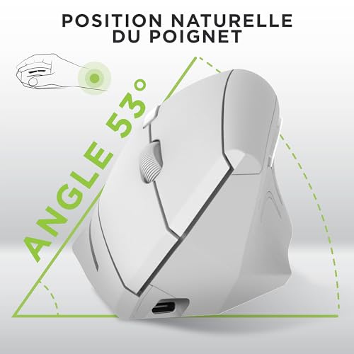 Pack Clavier et Souris Ergonomiques sans Fil Bluetooth USB PC Mac