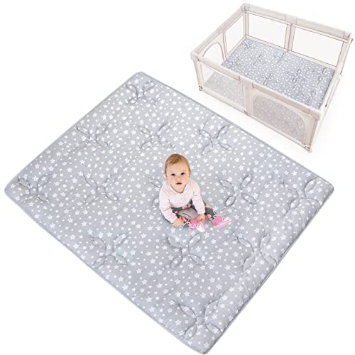 Baby Play Mat Thick Baby Crawling Mat 72X59 Inches, Large, Non Slip Cushioned Baby Playpen Mat For Playing, One-Piece Baby Floor Mat For Babies, Toddlers #TOP4