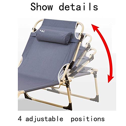 Chaise longue en métal pliante avec coussin et dossier réglable