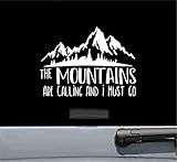 JS Artworks The Mountains are Calling Vinyl Decal Sticker (White)