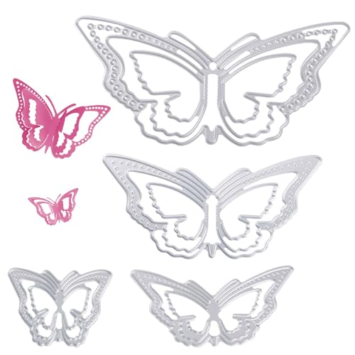 4 Troqueles de Mariposa, Troqueles de Mariposa 3D Troqueles de Metal Troqueles de Corte de Marco de Mariposa para Hacer Tarjetas y Álbumes de Recortes