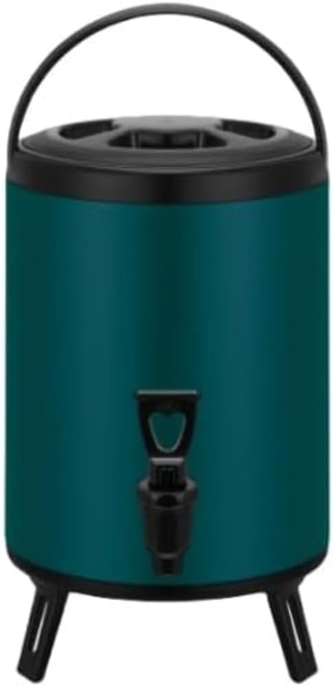 ケトル、魔法瓶、ステンレス、保温保冷ロック、大容量、専用蛇口付き、アウトドア、家庭用、業務用、ファッション グリーン,8リットル (