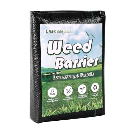 LIUKANGZE 4FTx50FT 3.2oz Heavy Duty Weed Barrier Landscape Fabric for Gardening and Driveway with Geotextile Fabric, Underlayment for Soil Stabilization, and French Drain Fabric for Erosion Control