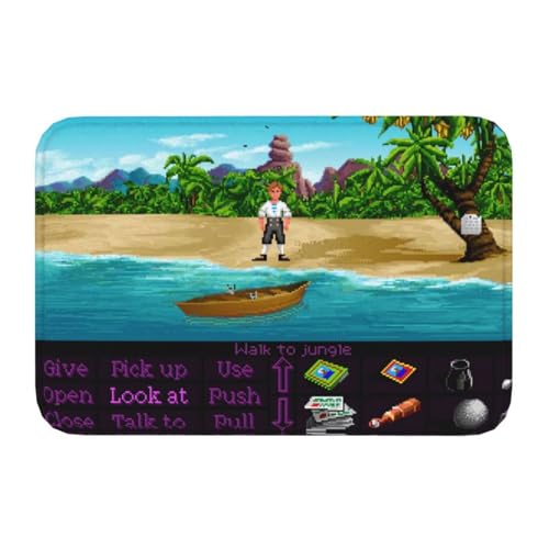 OOAHJEID Felpudo para Puerta de Entrada con diseño de Playa de Secret of Monkey Island, Juego de acción y Aventuras al Aire Libre, Felpudo para baño, Alfombra para Garaje