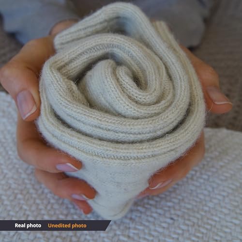 Image of 92% Merino Wool Socks Crew Cozy Heavyweight Home Travel Outdoor Super- Soft Socks, 100% Made in Mongolia