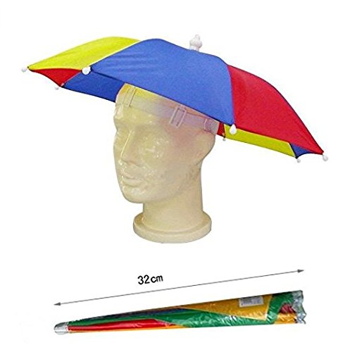Naisidier Bandeau reglable Capuchon de Parapluie monté sur la tête Hat Parasol Anti-UV 1pc