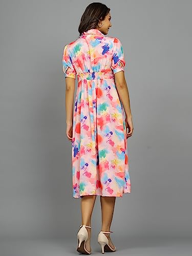 Image of Ravaiyaa - Attitude is everything Womens Soft Crepe Silk Casual Dress Summer Floral Printed Dress Ladies Tank Midi Sundress