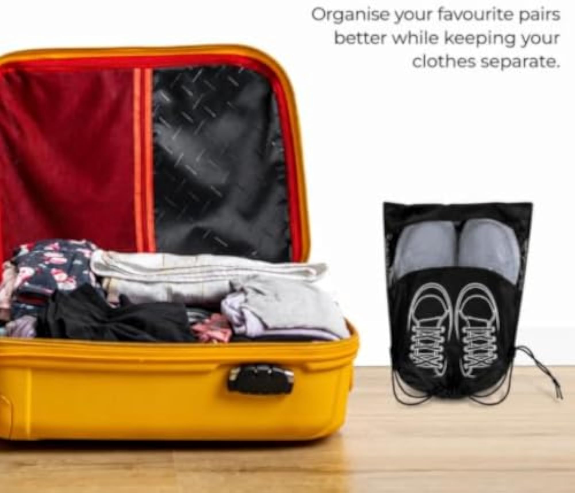Black Travel Shoe Bag for Men and Women