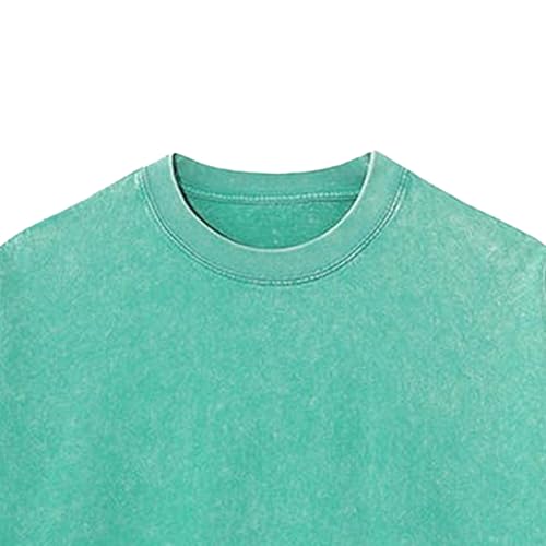 Men's Cotton Short Sleeve T-Shirts Casual Loose Crewneck Pullover Tops Vintage Distressed Summer Basic Tees2