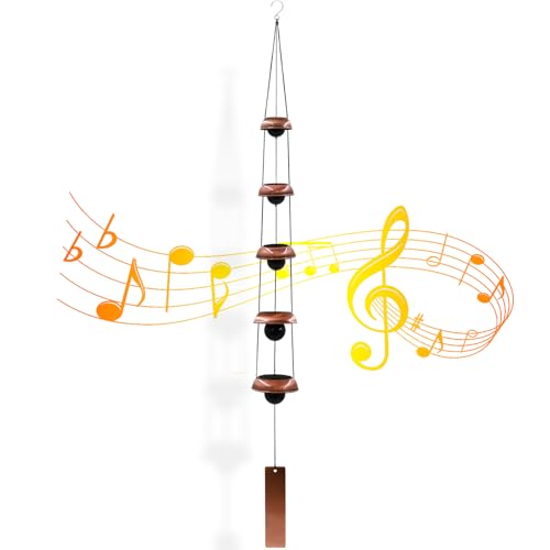 Wind Chimes for Outside with 5 Bell Unique Copper Musical