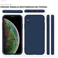 Zuvirelx Silikon Handyhülle für iPhone X/XS Hülle, Weiches Griff, Dünne, Minimalistisch, Stoßfest, rutschfest, Taschenpassend - Dunkelblau – Ansicht 7
