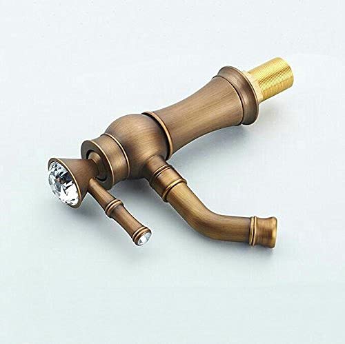 Grifo de baño antical de latón macizo y bronce antiguo para eliminar fugas de agua 4