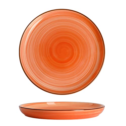 Sweese 165.606 Porcelain Round Dessert Salad Plates - 7.4 Inch - Set Of 6, Orange #TOP1